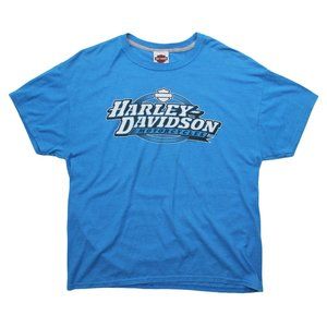 Harley Davidson Motorcycles 2014 Corpus Christi Blue Short Sleeve T Shirt Top L